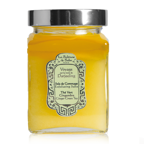 Voyage sur la route de Darjeeling Peeling sůl v oleji zelený čaj zázvor - Peelingová sůl v oleji se zeleným čajem a zázvorem