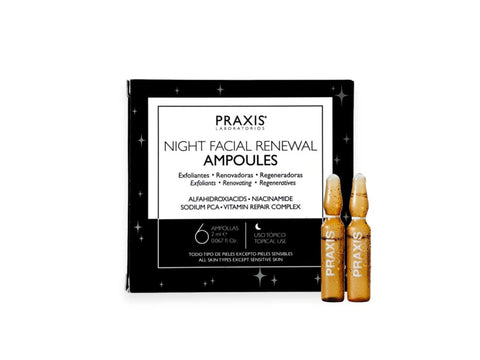 Proteoglycans night facial renewal - Exfoliační noční ampule s AHA a niacinamidem
